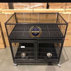 Dog Cage Kennel Size 43” With Divider And Whelping. Top New In Box 📦 