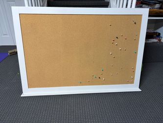 Large Cork Board with white wood frame free