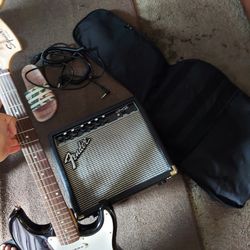 Eletric 6 String Guitar With Amp And Bag No Pic