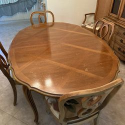 Light Brown Wood Dining Table 