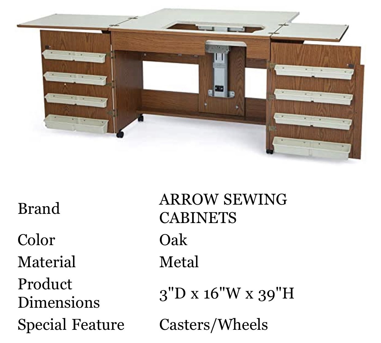Solid oak-Bertha Sewing Cabinet
