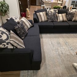 Dark Blue Couches Set.