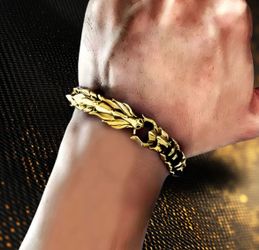 Retro Vintage Gold Dragon Link Bracelet