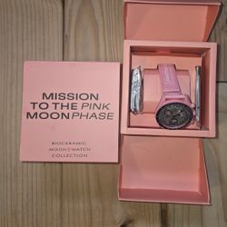 OMEGA Swatch Mission to the Pink Moon Phase Omega x Swatch with box