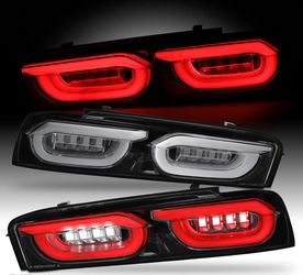16-18 Chevy Camaro Black White Full LED Bar Tail Lights