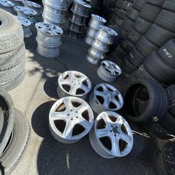 Used set of rims 19 inch Mercedes OEM 5x112 19x8 300$ for 4 rims plus tax . Sold AS IS. Mount available but not included. Wheel alignment available.  