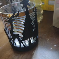 DEER & TREE CANDLE HOLDER