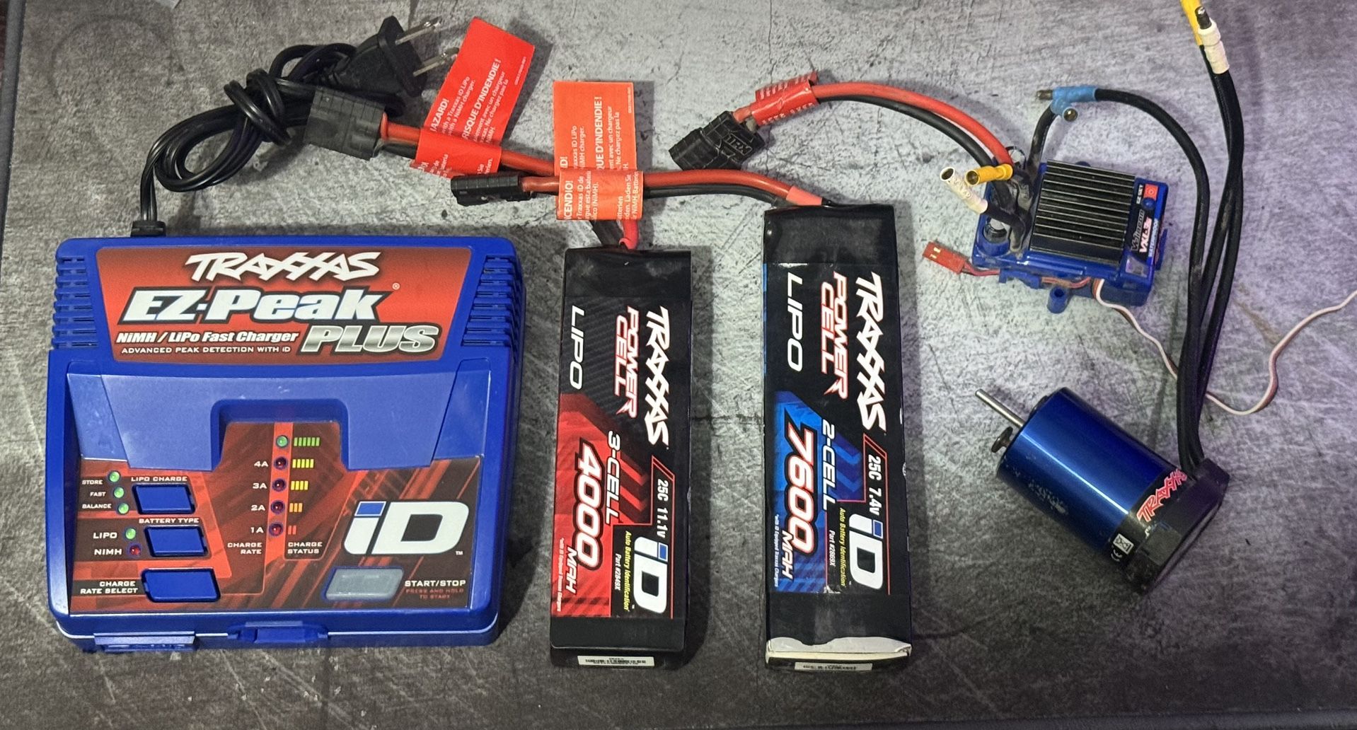 RC Traxxas Motor, Batteries, And Charger