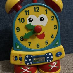 Red feet Vintage Telly the Time teaching clock by learning journey