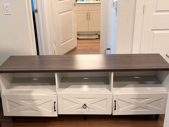Farmhouse TV Stand / Entertainment Center with Storage - good condition