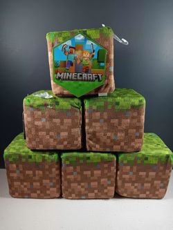 MINECRAFT Stuffed 5" Plush Foam Game Grass Lawn Microsoft Block Cube Mojang