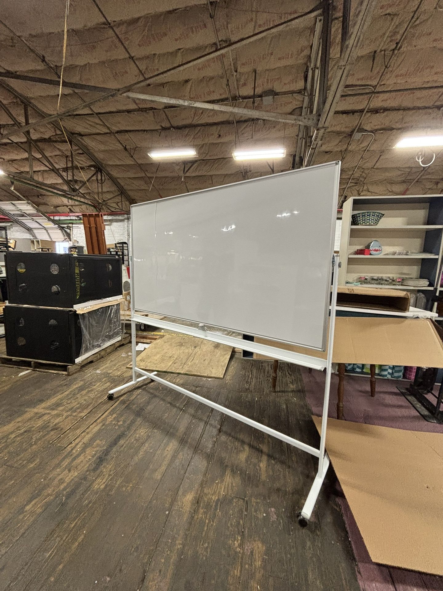 Standing White Board On Wheels