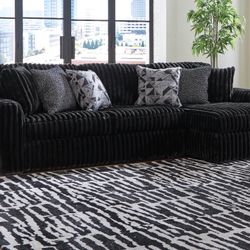 Brand New Ashley’s Midnight Madness Corduroy Sectional 