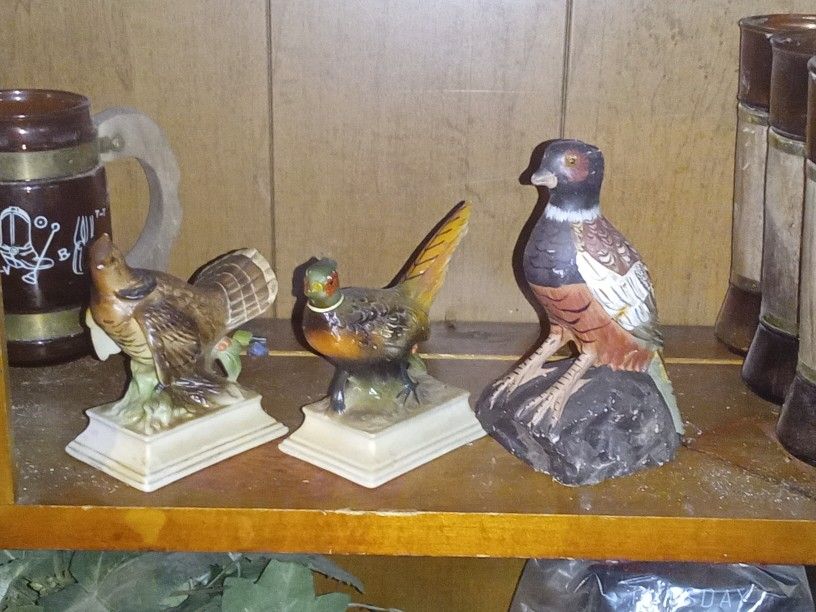 3 Collectable Wild Life Figurines.They Have Original Label And Pat Number On Them.buying All 3 For The Price