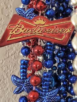 Mardi Gras Beads Lot Advertising Budweiser And Bud Light  One Clapper Sone Plain