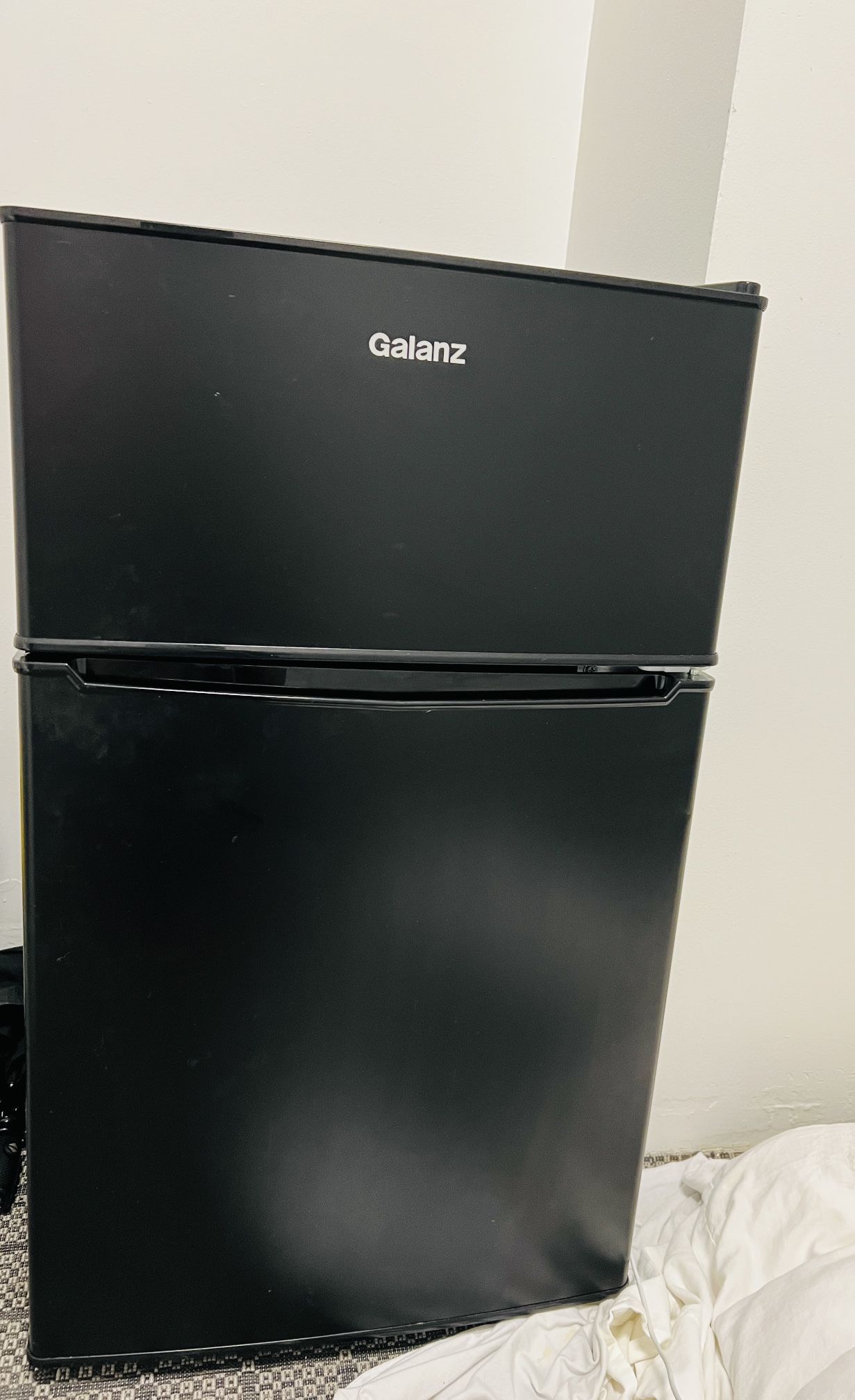 Mini office dorm fridge with separate freezer