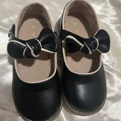 Geniue leather flat shoes for princess girls