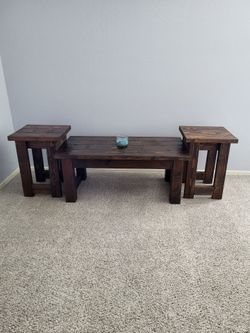 Coffee Table Set (3PC) Real Wood