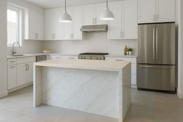Warehouse Direct SALE Prefab quartz full slab countertop-Ivory Mahal