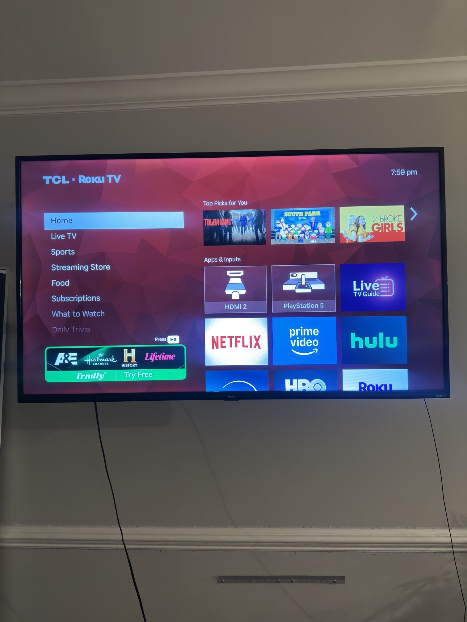 55in TCL Roku TV