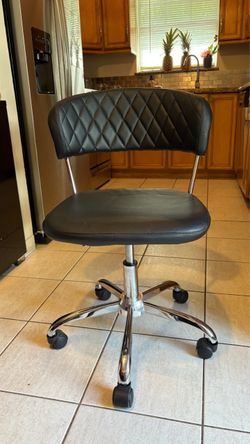 Black Vanity Desk Chair with Wheels (MOVING SALE)