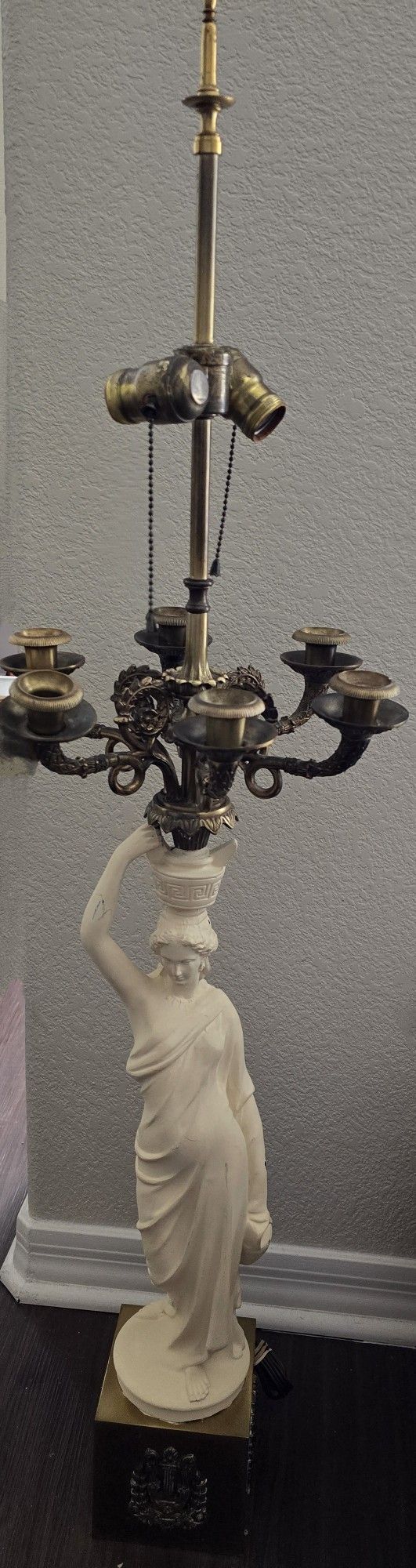 Antique Royal Worcester Grecian Lady Dual Lamp