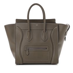 Celine Luggage Drummed Leather in Souris