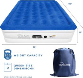 SoundAsleep Products Dream Series Luxury Air Mattress, ComfortCoil Technology, Built-in High