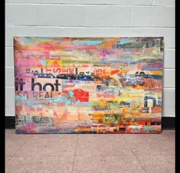 🔥Erin Ashley "Metro Mix I" Large Abstract Canvas Wall Art