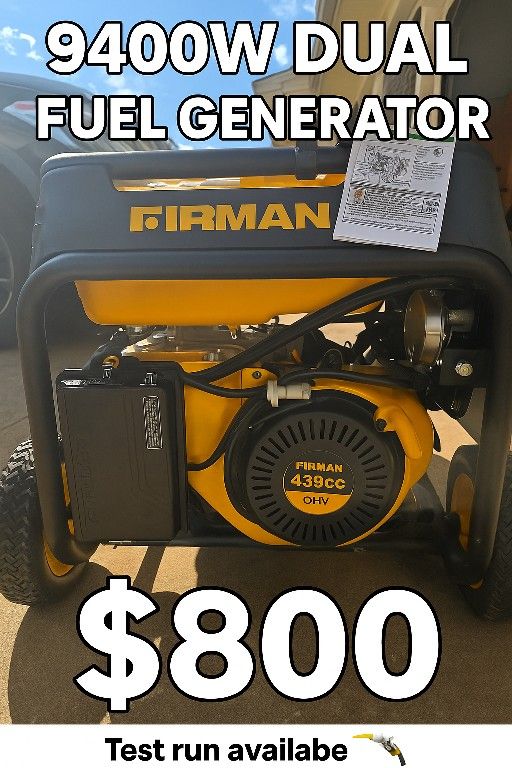 Firman H07552 Dual Fuel Generator with electric start