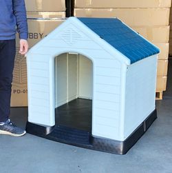 Brand New $105 Plastic Dog House Large Size Pet Indoor Outdoor All Weather Shelter Cage Kennel 36x36x39”