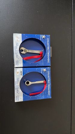 Gloria Duchin Pewter Tool Christmas Ornaments Set of 2