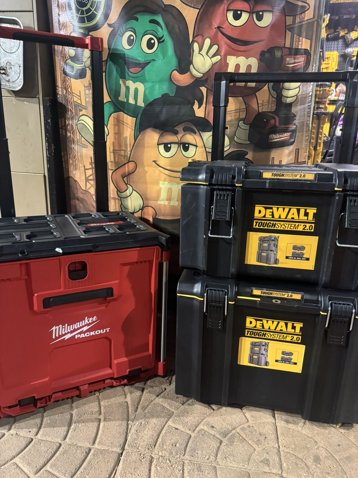 Milwaukee Pack out Dewalt Tough system 