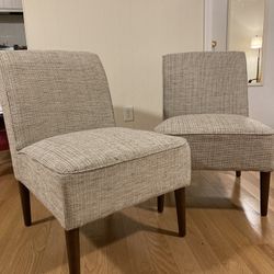 Two Tweed Lounge Chairs