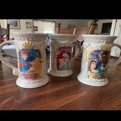 3- Beautiful Disney Princess Mugs