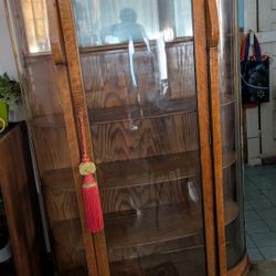 Curio Cabinet For Sale With Porcelain Figurines Inclu