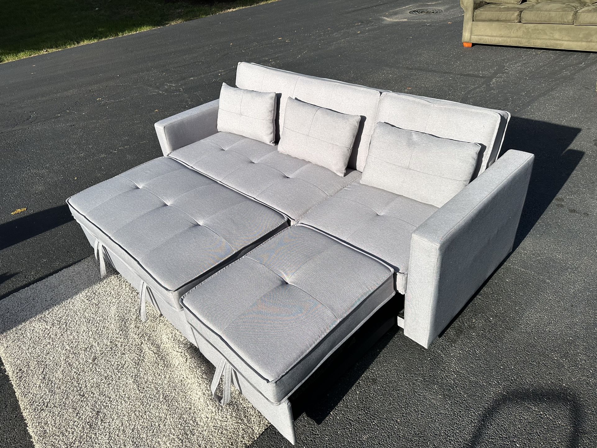 Gray Sectional W/ Bed Free Delivery