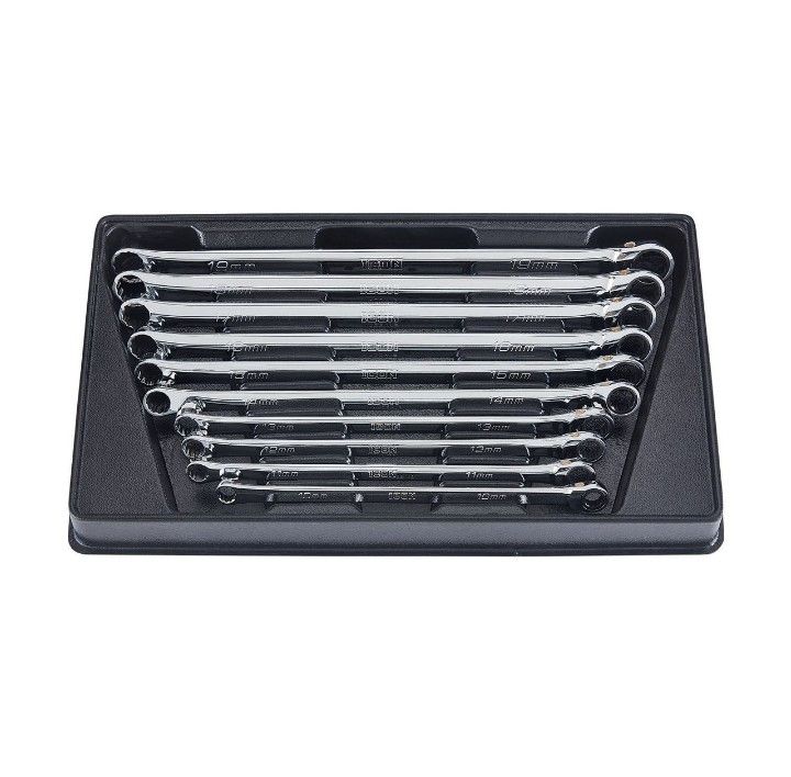 Icon Professional Metric Double Box Ratcheting Wrench, 10 Piece