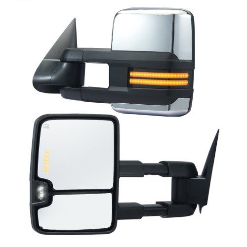 Power Fold Towing Mirror For 03-06 Chevy Silverado GMC Sierra Power Heater Turn Signal On Glass