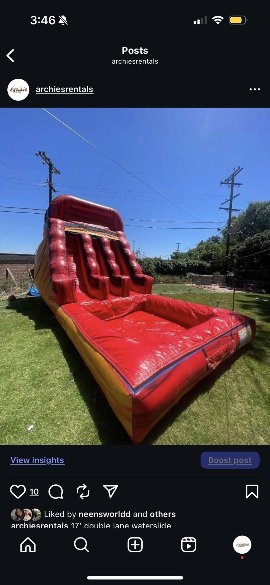 17’ Double Lane Waterslide