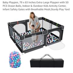 Baby Playpen, 79 x 63 Inches Extra Large Playpen