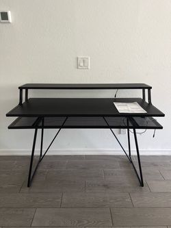 Gaming desk with LED lights