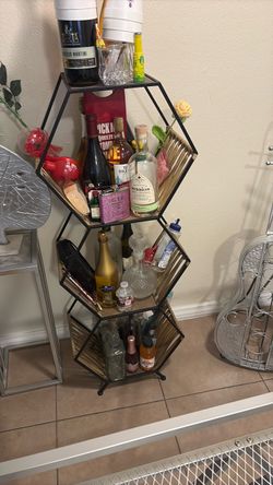 Hexagonal Metal Bar Shelf Unit