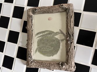 Framed Tinted Lithograph Plaster Faux Wood Frame