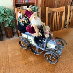 Vintage Kirkland Signature Decorative Santa In A Car - Heavy Duty 20”