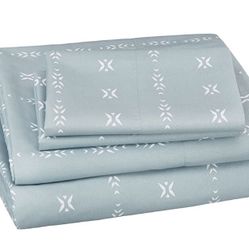 Brand New Soft Microfiber Sheet Set with Elastic Pockets - Twin -Tide Pool Simple Stripe