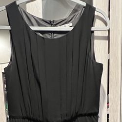 Long Pleated Dress Black Size 8