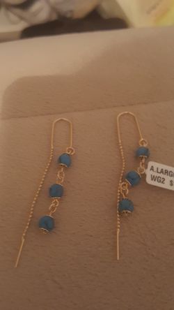 Long gold plated earrings