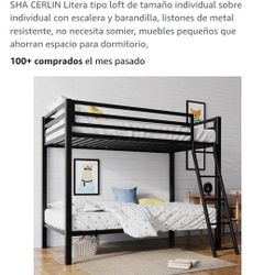 Two Floor Bed, Bkack, Twin