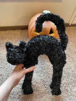 Halloween decorations - black cat and pumpkin Thumbnail